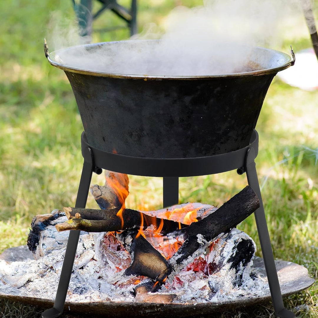 Pfannenknecht für Lagerfeuer, Gestell für Pfanne Schwarz, Dutch Oven Untersetzer Outdoor, Topfstände
