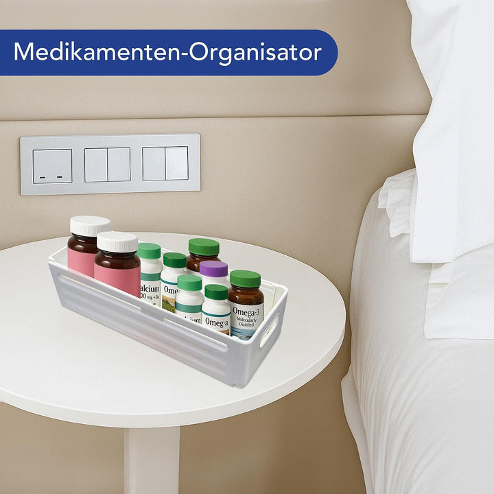 Rosenstein & Söhne Schrank Organizer: 6er-Set Küchenschrank-Organizer, faltbar, weiss (Kühlschrank-B