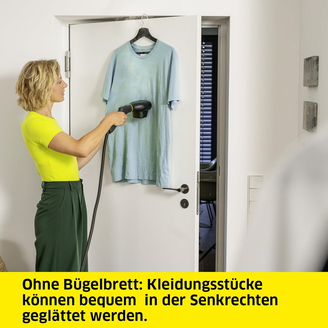 Kärcher Dampfglätter für alle bügelbaren Kleidungsstücke und Heimtextilien wie Vorhänge oder Kissenb