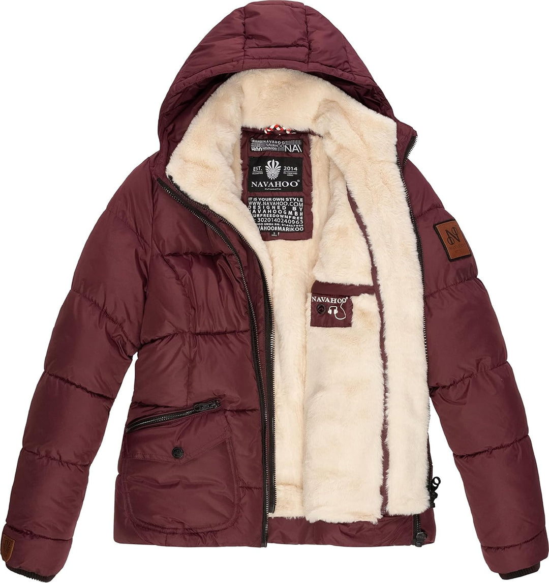 Navahoo Damen warme Winter Steppjacke Megan XS-XXL S Wine, S Wine