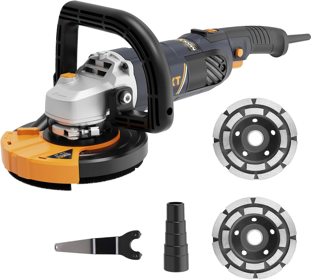 Betonschleifer Betonfräse Set, MAXXT Steinschleifer 1500W 7 Einstellbare Geschwindigkeiten 1000-8500