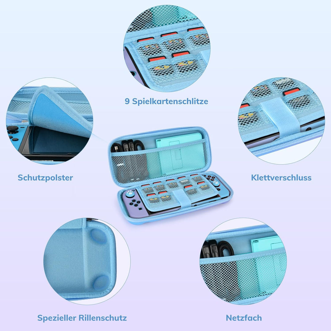 Younik Switch Tasche für Switch 2017 Modell, 14 in 1 Switch Zubehör Bundle mit Switch Tragetasche, s