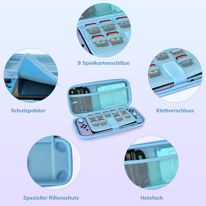 Younik Switch Tasche für Switch 2017 Modell, 14 in 1 Switch Zubehör Bundle mit Switch Tragetasche, s