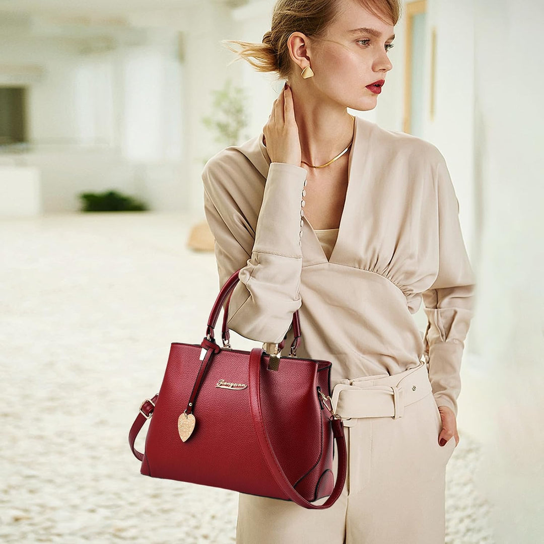 NICOLE & DORIS Handtaschen für Damen Elegant Henkeltaschen PU Leder Schultertasche Wasserdichte Umhä