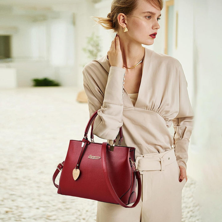 NICOLE & DORIS Handtaschen für Damen Elegant Henkeltaschen PU Leder Schultertasche Wasserdichte Umhä