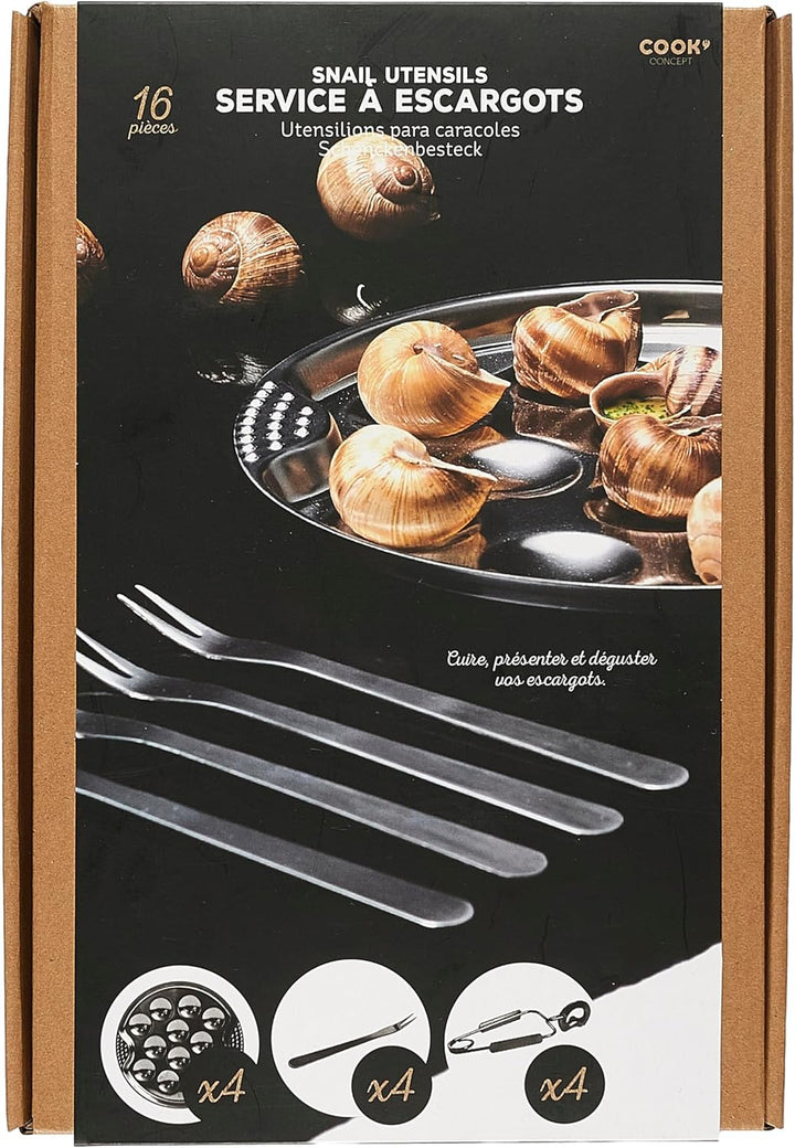 COOK CONCEPT Schnecken-Dienstprogramm, Silber, One Size, Einheitsgrösse, KU6097
