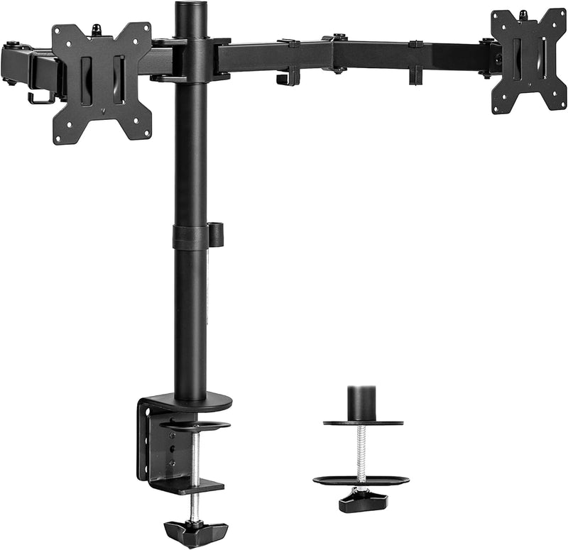 VIVO Dual LCD Monitor Desk Mount Stand Heavy Duty Fully Adjustable fits 2 /Two Screens up to 27" Sch