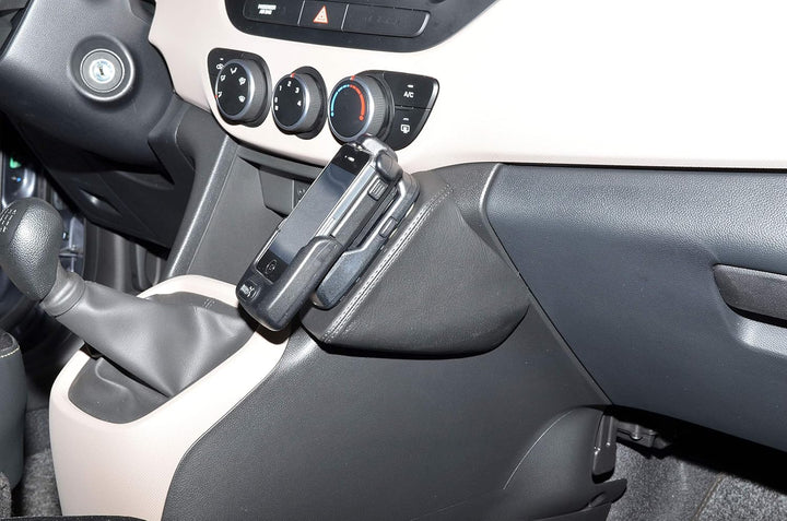 KUDA 1415 Halterung Kunstleder schwarz für Hyundai i10 (2. Gen) ab 11/2013 (ohne Klappe), 1415
