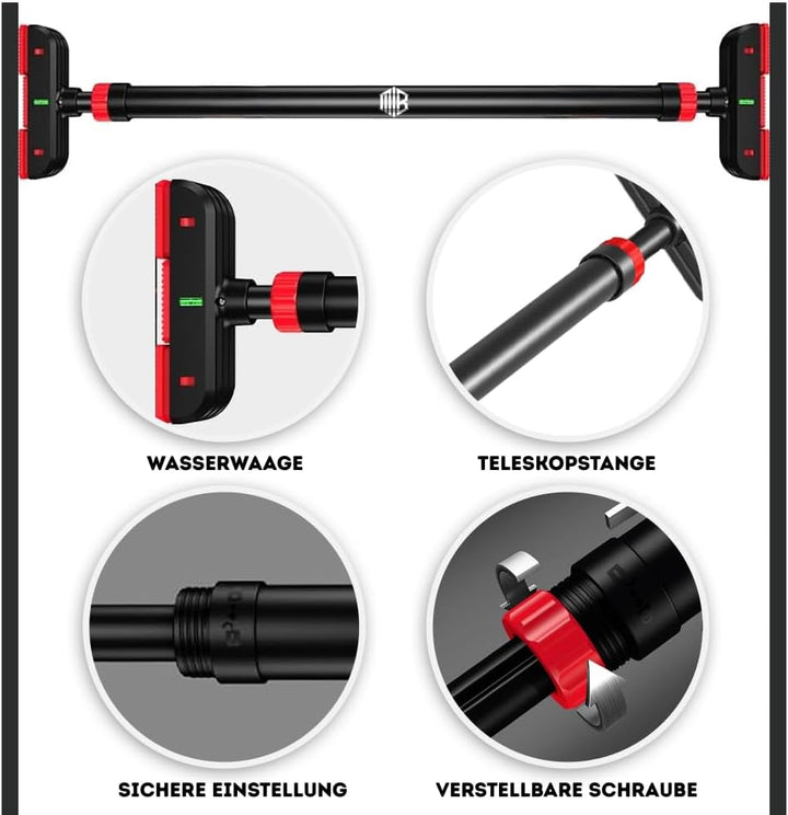 Multifunktionale Klimmzugstange ohne Schrauben und zusammenklappbar, Belastung 200 kg, Pull Up Bar z