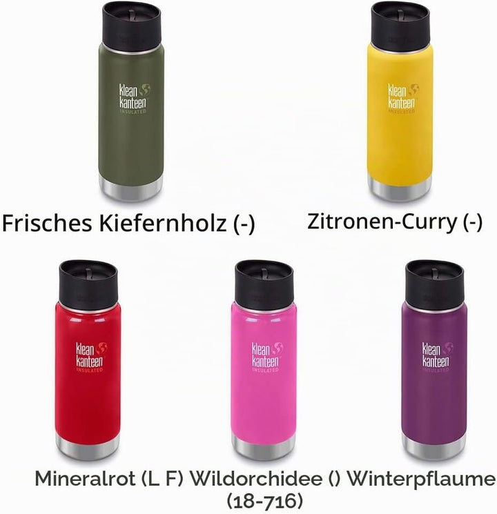 Klean Kanteen Wide Vakuumisoliert mit Cafe Cap 2.0 Trinkflasche M Wild Orchid, M Wild Orchid