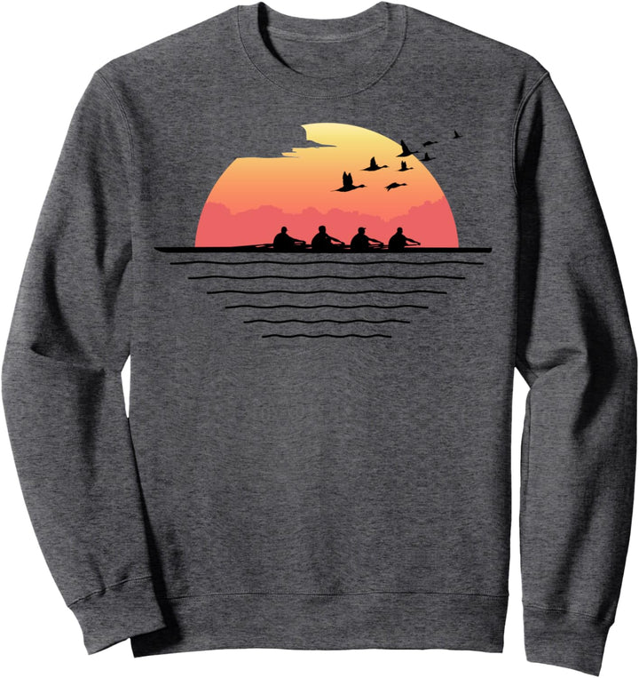 Rowing Team Sunset Lake Geese Silhouette Sweatshirt
