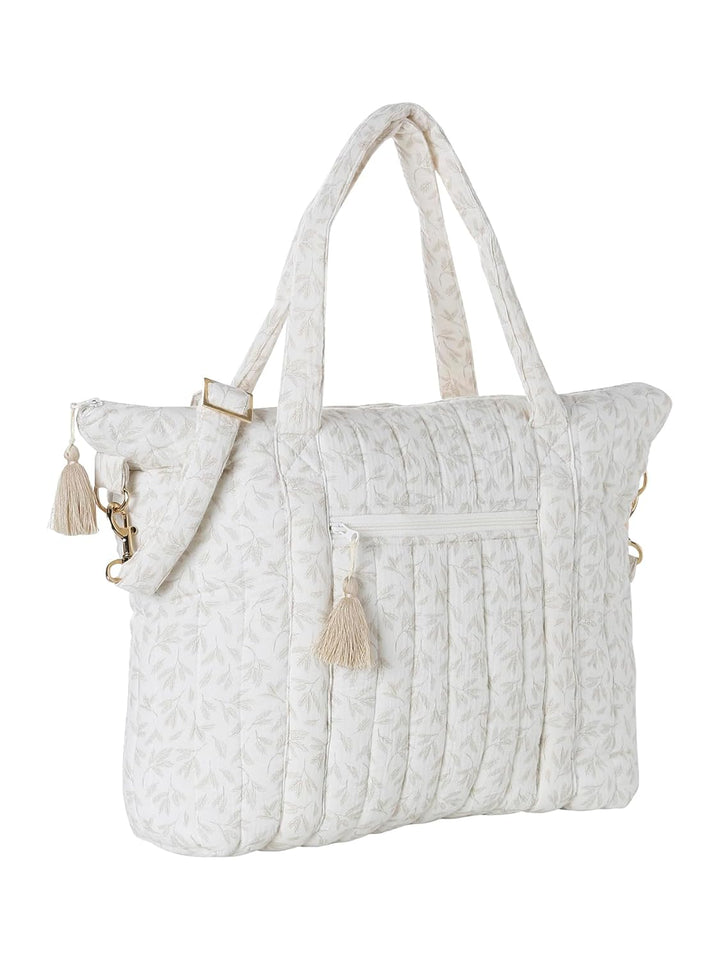 VERTBAUDET Wickeltasche „Plume“ beige bedruckt/hygge