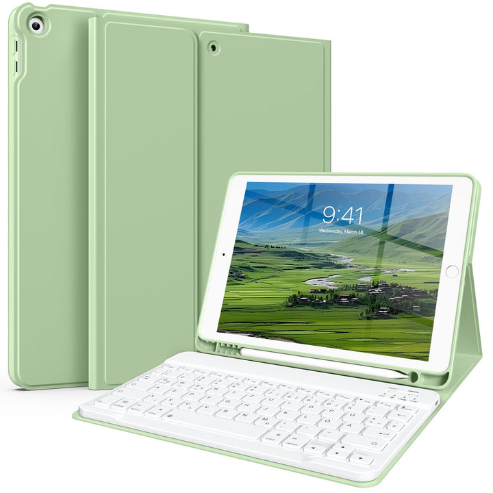 Tastatur Hülle für iPad 10.2 Zoll (9./8./7. Generation - 2021/2020/2019), Soft TPU Rückseite Gehäuse