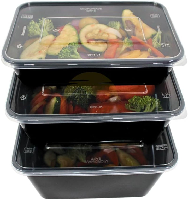 KURTT 100 Stück, Mealprep-Behälter, Mahlzeitsbehälter, Mikrowellenschalen mit Deckeln, Frischhaltebe