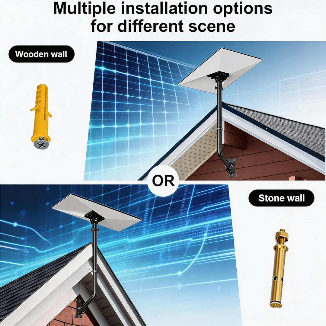 Antennenhalterung Wandhalterung 3,5 cm x 71 cm, TV Antennenmast aus lackiertem Eisen, verstellbare D