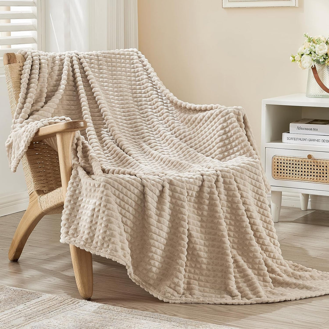 EMME Kuscheldecke Flauschige - 3D-Touch-Erlebnis Fleecedecke, Weiche Warme Wolldecke Überwurfdecke,