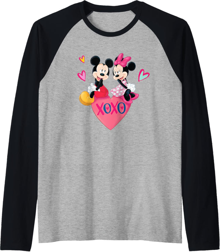 Disney Mickey Mouse and Minnie XOXO Valentine's Day Raglan