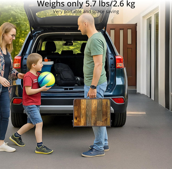 Anbte Campingtisch 58x40cm Aluminium Rahmen Picknicktisch 3 Höhen Verstellbar 26/48/70cm Klapptisch