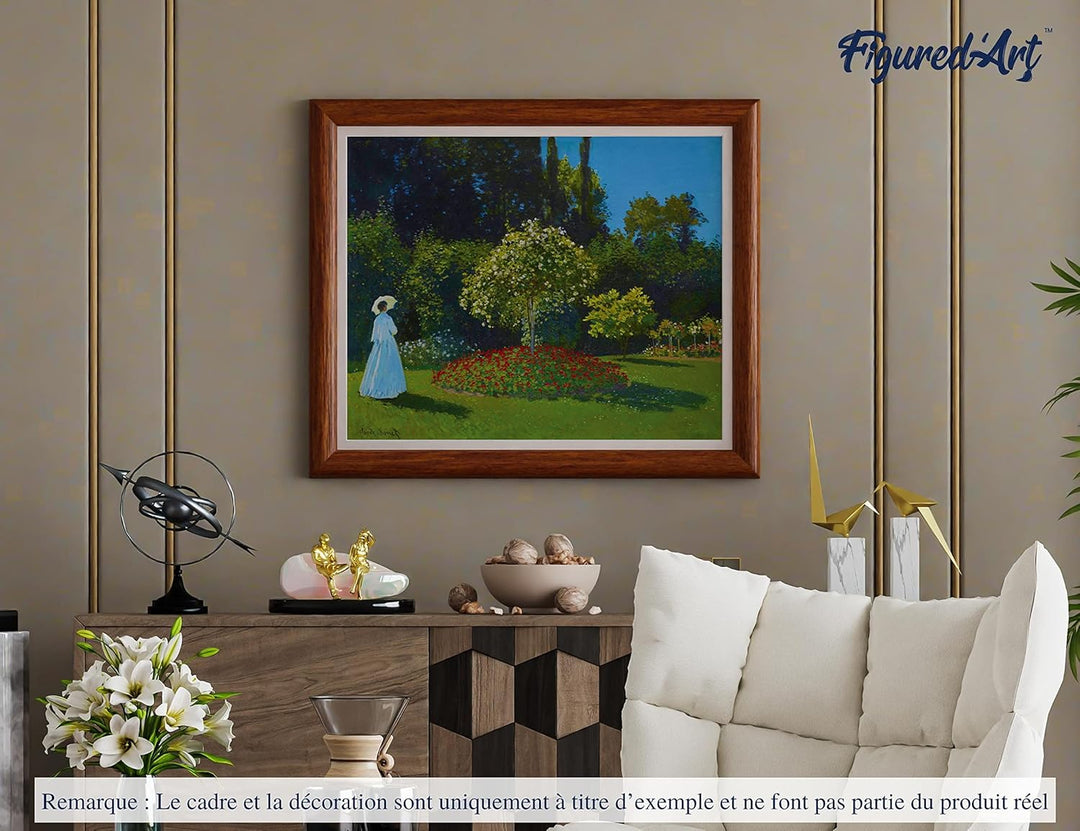 Figured'Art Malen Nach Zahlen Erwachsene Mit Rahmen Frau im Garten - Monet - Paint by Numbers Bastel
