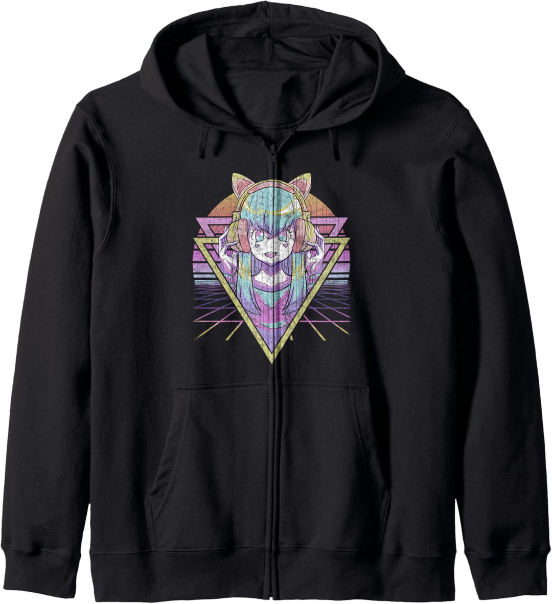 Vaporwave Aesthetic Anime Otaku Vintage Geometry Vaporwave Kapuzenjacke