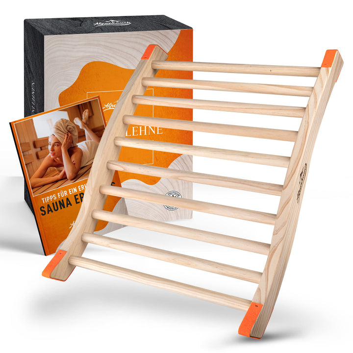 ALPENHAUCH Sauna Rückenlehne [aus 100% Naturholz] - Ergonomische Rückenlehne mit geschwungener S-For