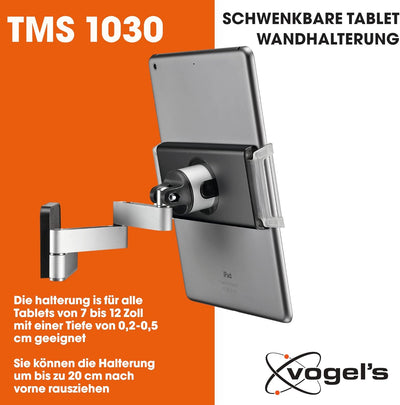 Vogel's TMS 1030 Schwenkbare Tablet Wandhalterung für alle Tablets von 7-12 Zoll, Schwenkbar bis zu