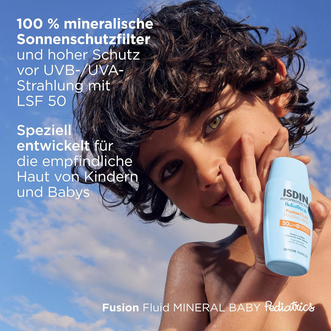 ISDIN Fotoprotector Mineral Baby Pediatrics Sonnencreme Gesicht LSF 50 (50ml) | 100% mineralischer S