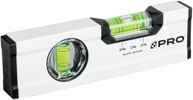 PRO600 Mini Wasserwaage 17cm mit 2% Gefälle - Ergonomischen Profil und ERS+ (Easy Reading System) Pr