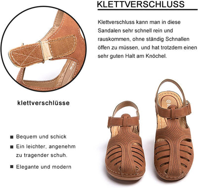 Hitmars Sandalen Damen Keilabsatz Pantoletten Plateau Geschlossene Sommer Keilsandalen Slingback Fus