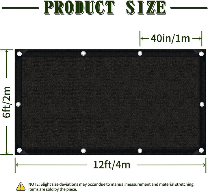 HDPE Schattennetz 80% UV Sonnenschutz mit Ösen 2×4m | UV-beständiges HDPE-Sonnensegel, atm., langl.,