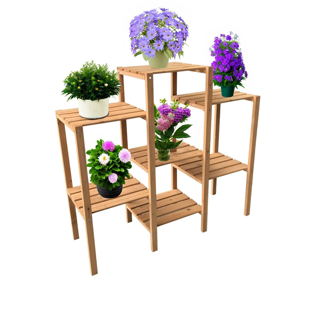Blumenregal Bernd - Stilvolles Pflanzenregal aus Nadelholz Blumenständer mit 7 Fächern für Ihr Zuhau