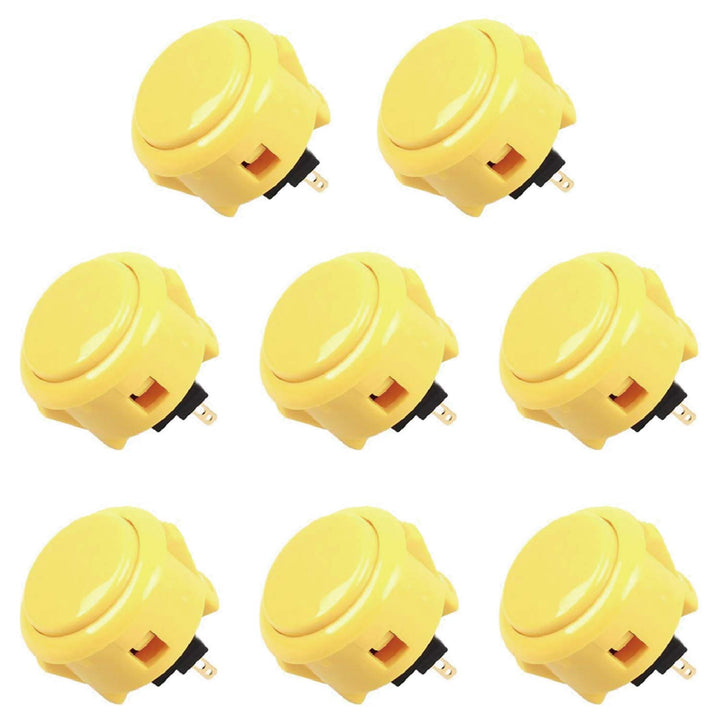 Reyann Sanwa JLF-TP-8YT Joystick + 8 Stück Sanwa OBSF-30 Drucktasten Bundle Kit Farbe: Gelb, Gelb