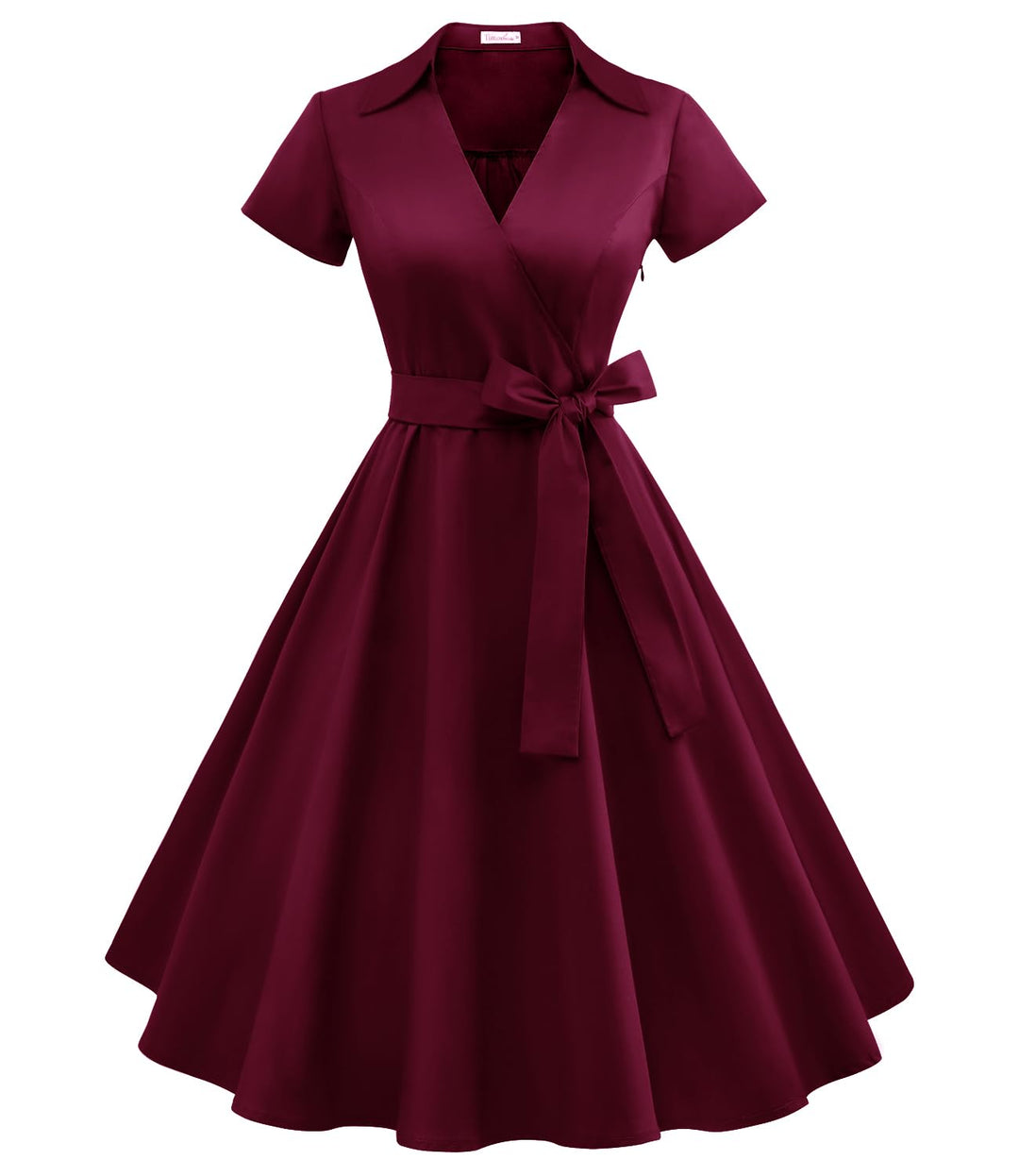 Rockabilly Kleider Damen V-Ausschnitt Midi Festliche Kleider für Hochzeit Vintage Cocktailkleid XXL