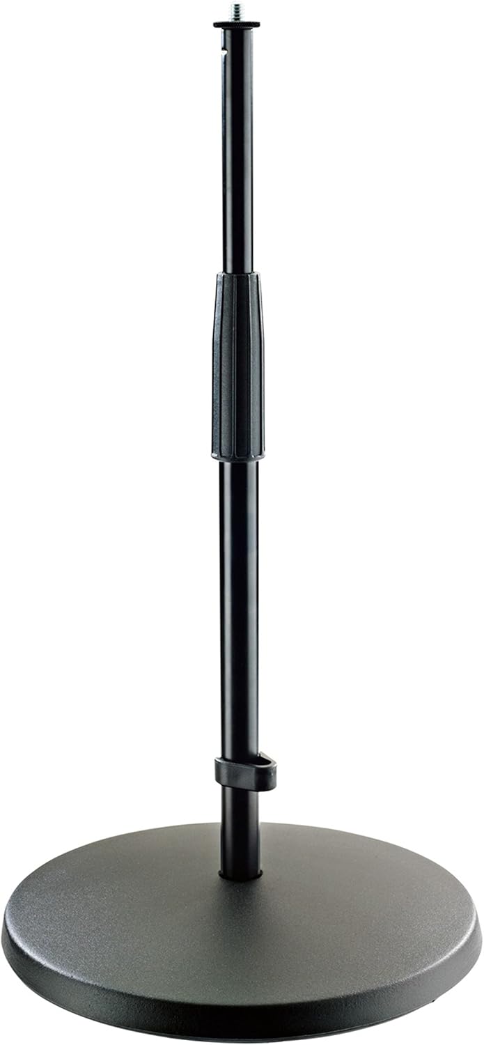 K&M 23323 Mikrofonstativ Schwarz – 35 - 57 cm Höhe – 3/8“ Gewindeanschluss – Ideal für Percussion, S