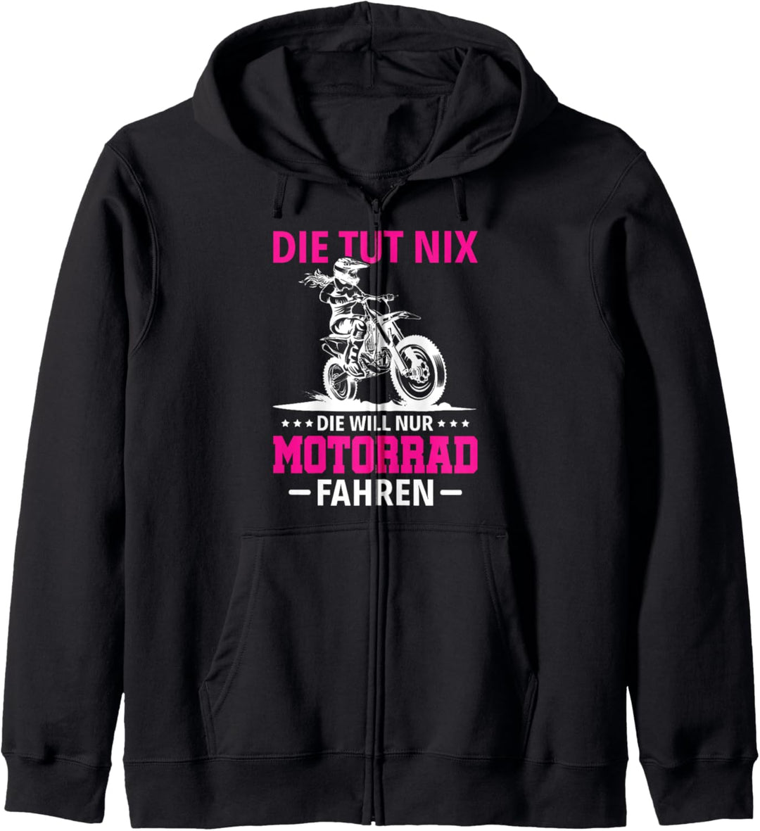 Motorradfahrerin Geschenk I Motorrad Fahrerin I Motocross Kapuzenjacke