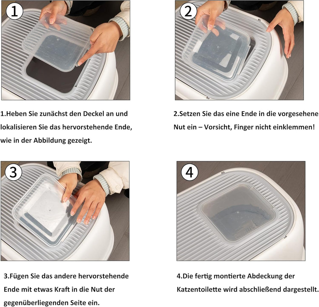 CALIYO Katzenklo Katzen, Anti-Geruch Doppeltürige Katzentoilette mit Deckel, Katzenklo Gross mit Sch