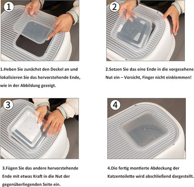 CALIYO Katzenklo Katzen, Anti-Geruch Doppeltürige Katzentoilette mit Deckel, Katzenklo Gross mit Sch