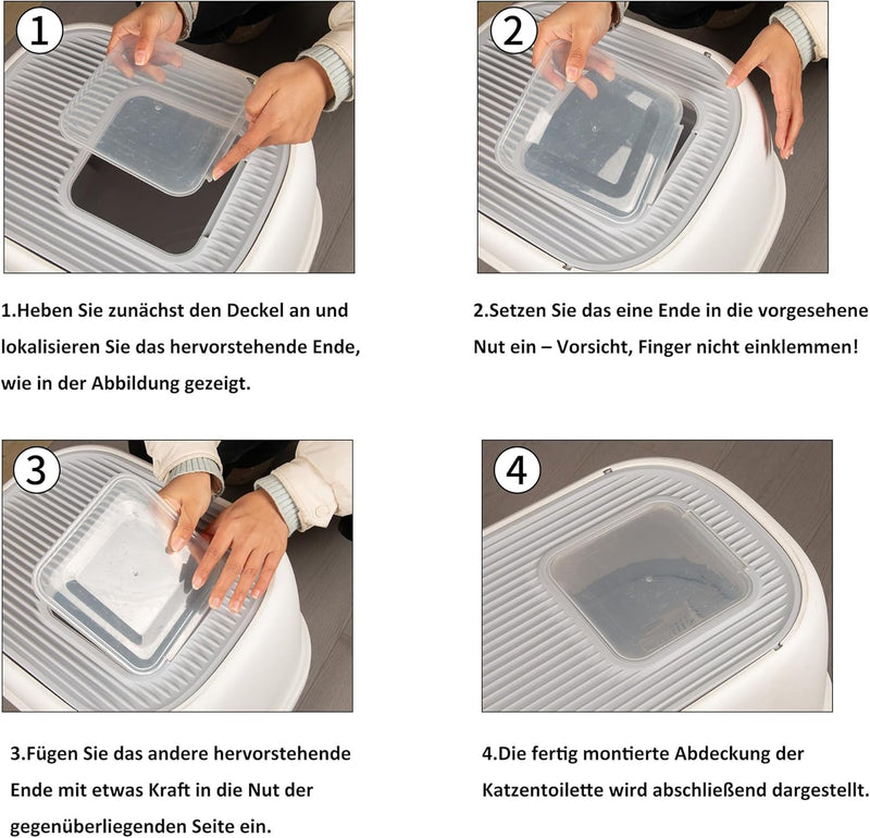 CALIYO Katzenklo Katzen, Anti-Geruch Doppeltürige Katzentoilette mit Deckel, Katzenklo Gross mit Sch