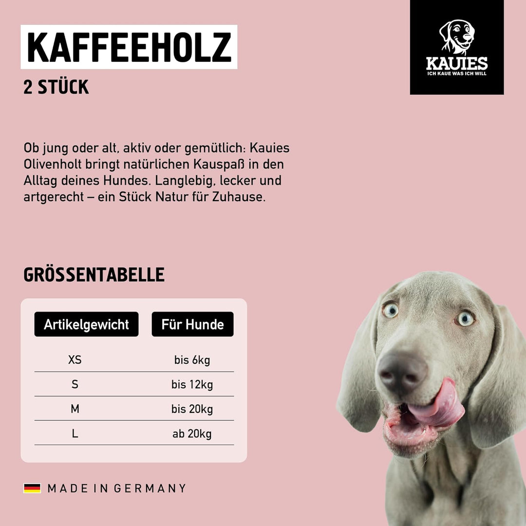 Kaffeeholz für Hunde - Hundespielzeug 100% natürlich, vegan, koffeinfrei &amp; kalorienfrei, schadstoffg