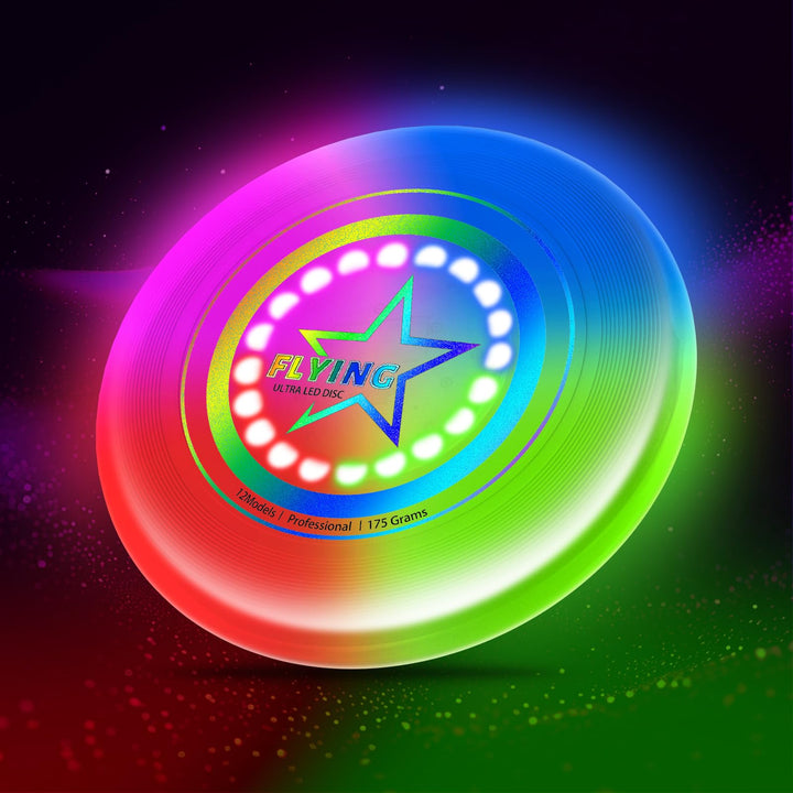 12 Lichtmodus Flying Discs Flugscheibenspielzeuge für Kinder und Erwachsene, automatisches Aufleucht