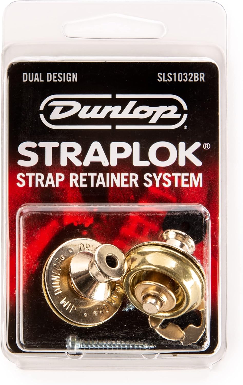 Jim Dunlop Straplok Dual - Messing 2 Stück Gürtelbefestigung, Messing