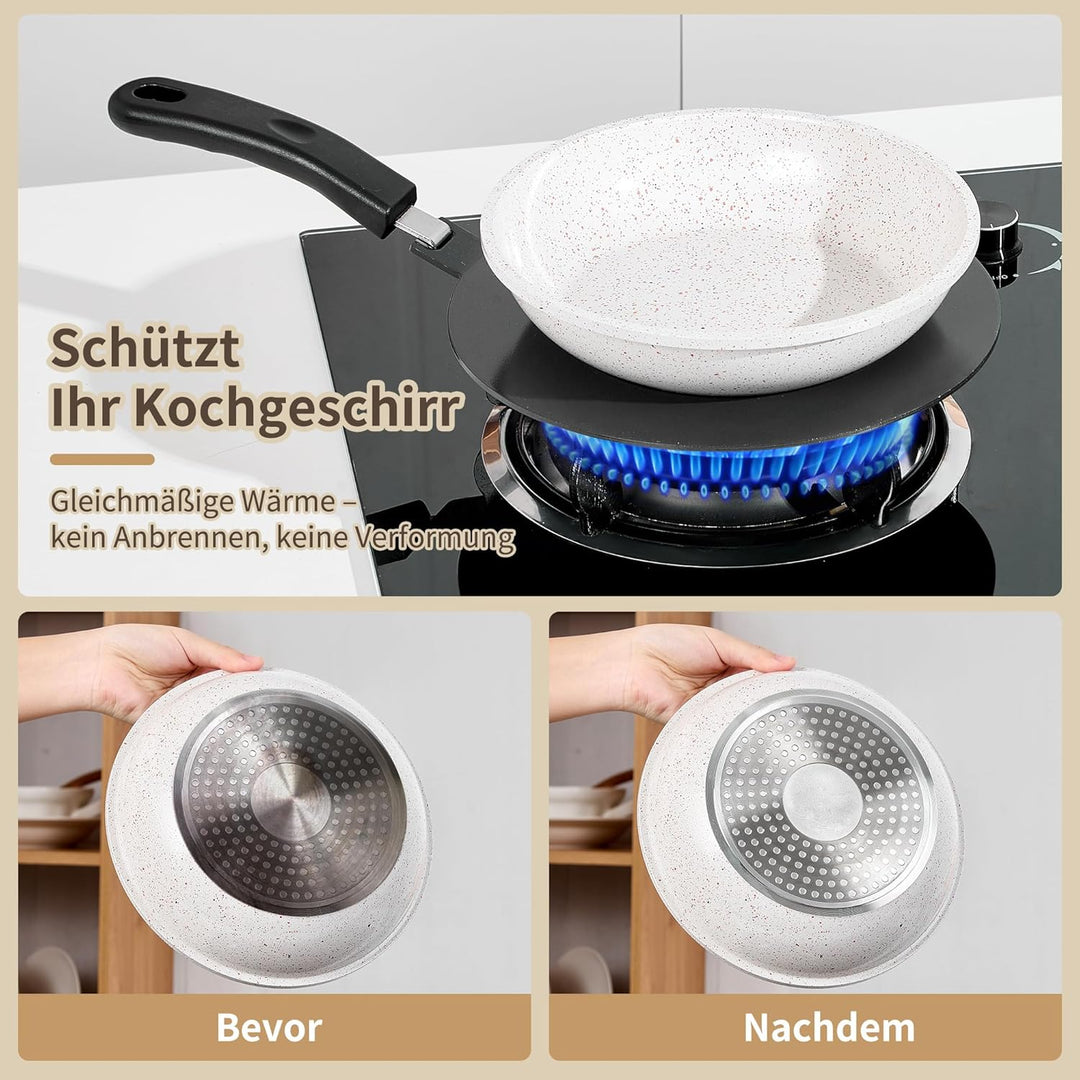 Induktion Adapterplatte Ø24cm mit abnehmbarem Griff, Hitzediffusor für nicht-induktives Kochgeschirr