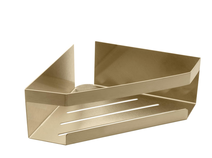 Schöner Wohnen Kollektion Eckablage Mod. Meleto aus rostfreiem Edelstahl in stilvollem Golddesign id
