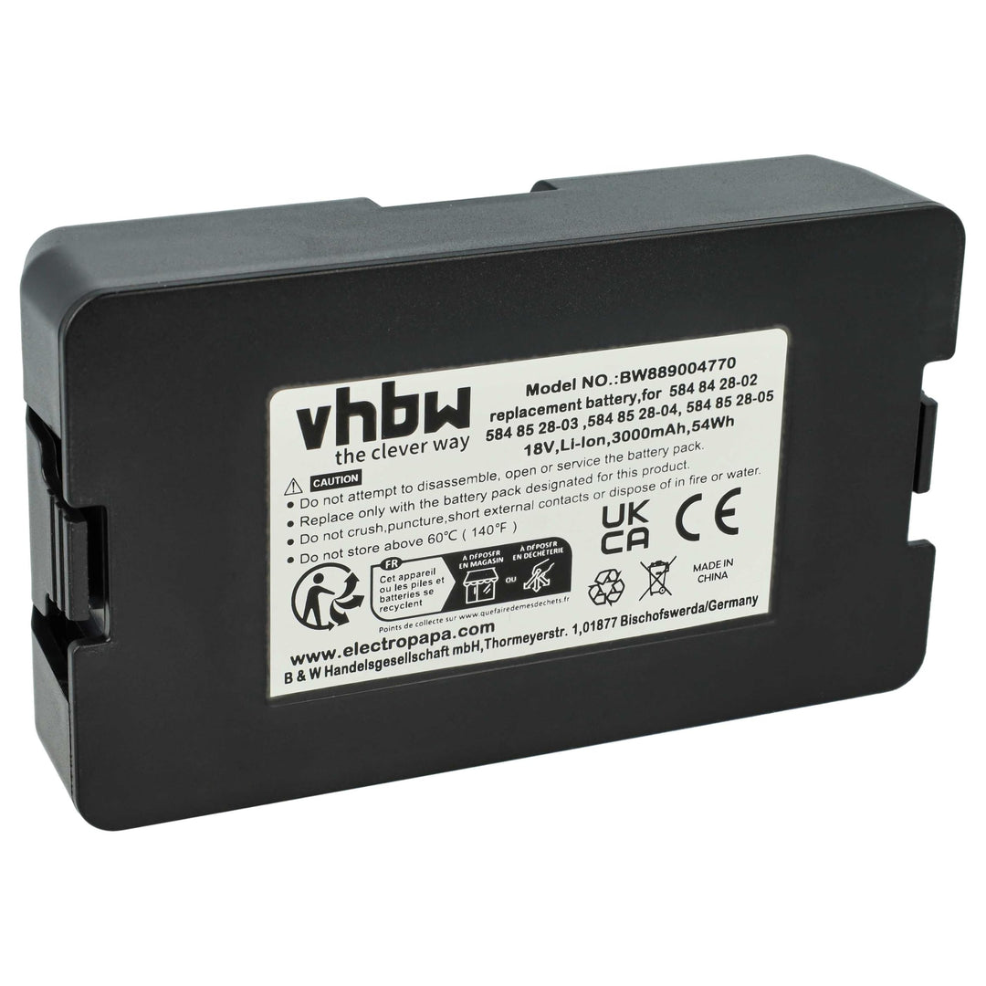 vhbw Akku kompatibel mit Husqvarna Automower 330X (2013-2015), (2017) Rasenroboter (3Ah, 18V, Li-Ion