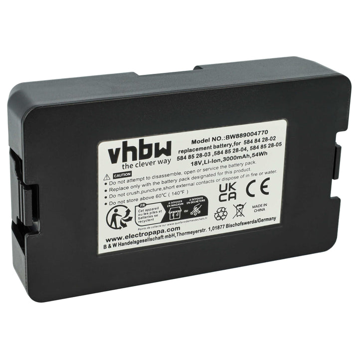 vhbw Akku kompatibel mit Husqvarna Automower 330X (2013-2015), (2017) Rasenroboter (3Ah, 18V, Li-Ion