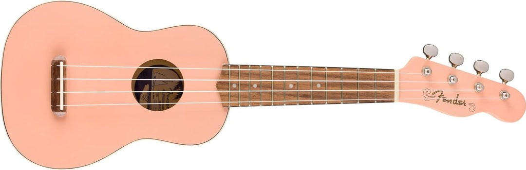 Fender Venedig Sopran-Ukulele, Walnuss-Griffbrett, Muschelrosa