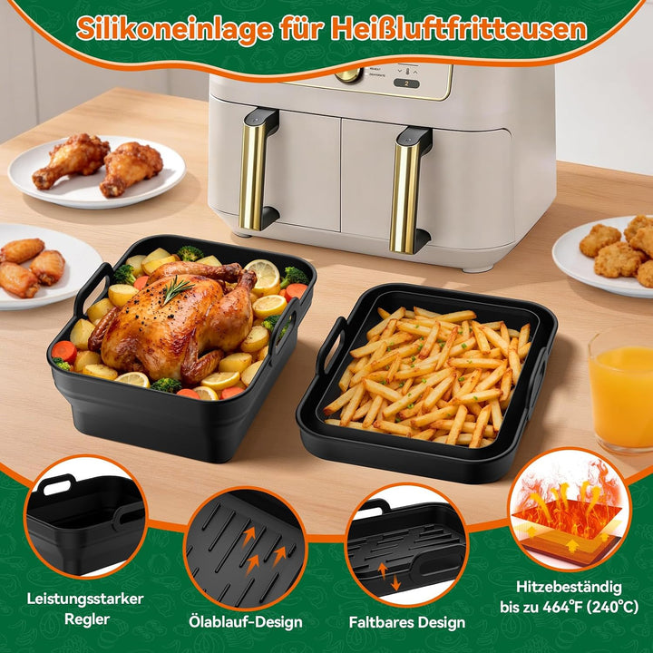 27 Artikel Heissluftfritteuse Zubehör für Ninja 9.5L Air Fryer DZ400EU, DZ400EUSTGD/AF400EU, AF400EU