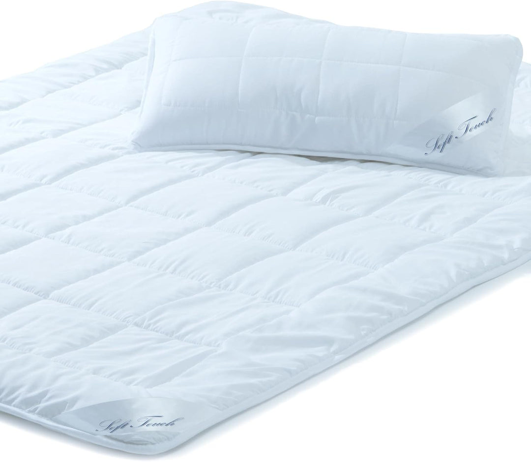 aqua-textil Soft Touch 1x Kopfkissen 40 x 80 cm Set inkl Duo Bettdecke Winterdecke 135 x 200 cm Wint