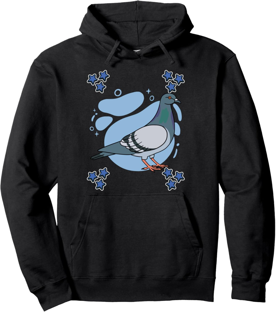Herren Taube Zeichnung Sterne Jungen Taube Pullover Hoodie