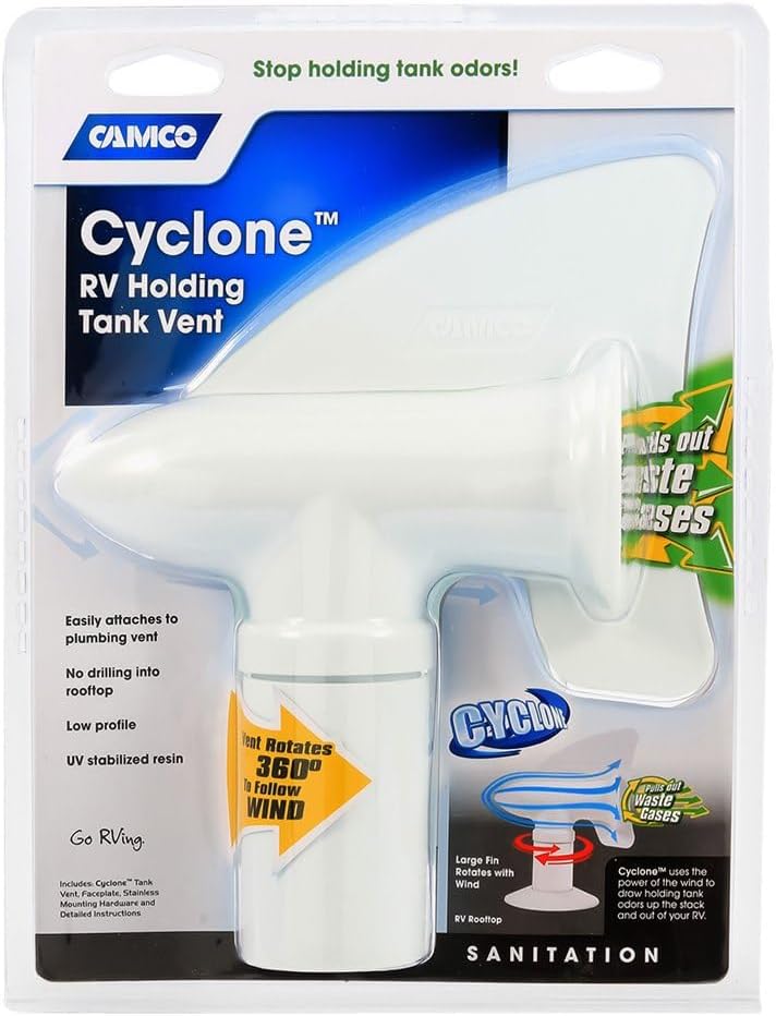 Camco 40595 Cyclone Abdeckung für Abwasserkanalisation, Weiss Weiss/Opulenter Garten, Weiss/Opulente